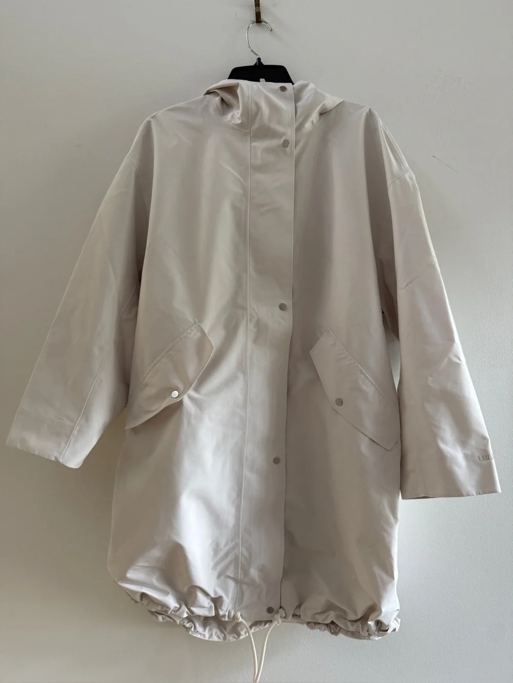 New LULULEMON Oversized Cocoon Raincoat Jacket Rain Coat, Medium, Light Ivory
